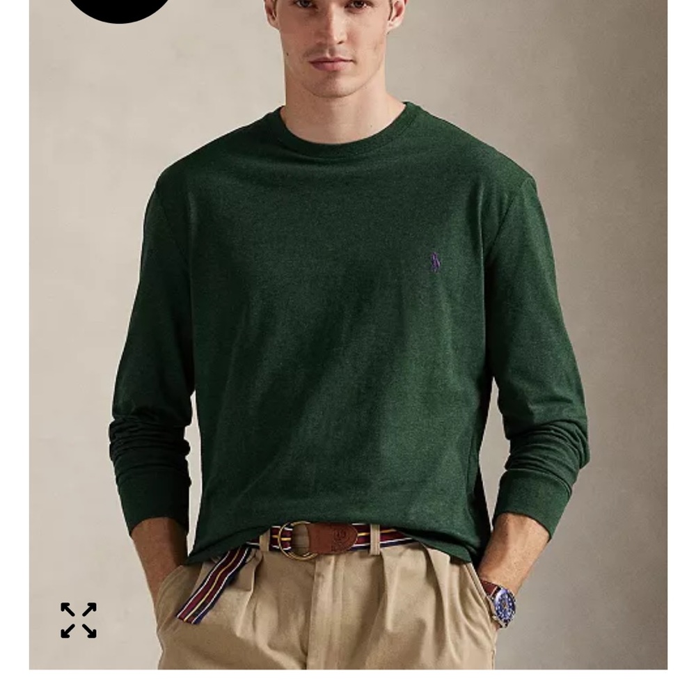 Polo by Ralph Lauren Men's Forest Green Long Sleeve Tee 100% Cotton Size M - Picture 12 of 13